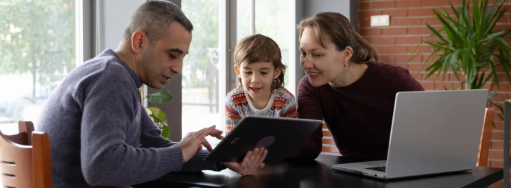 Mother and Father researching RDSPs with son